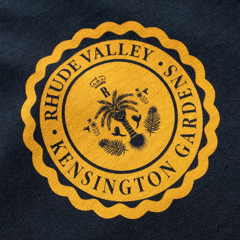 Rhude Collegiate Crest Tee - Vintage Black Nordic Light