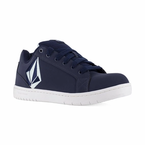 Tough Footwear Volcom Women's Skate Inspired Composite Toe Work Shoe Stone Vm30486f In Blue And Navy