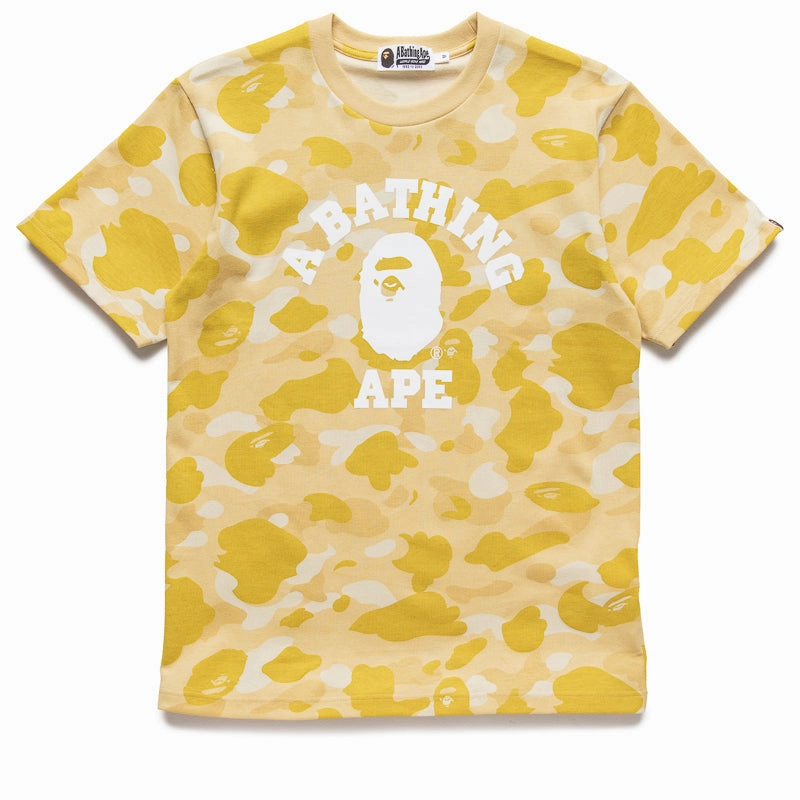 A Bathing Ape Color Camo College Tee - Yellow QuickPackable Design Convertible Style