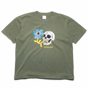 Alchemist Floral Skull Tee - Defender Green LowMaintenanceFabric