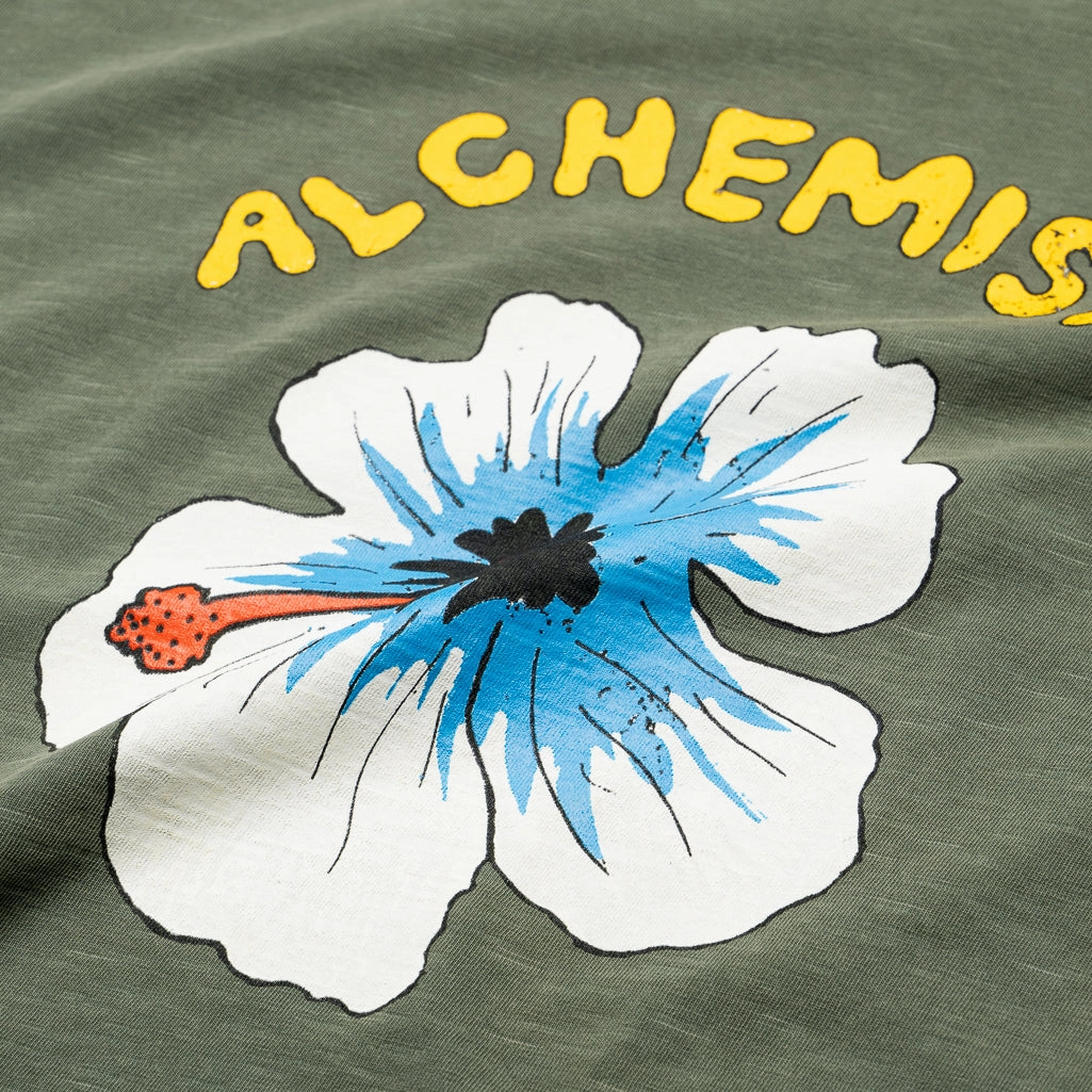 Alchemist Floral Skull Tee - Defender Green Metro Edge