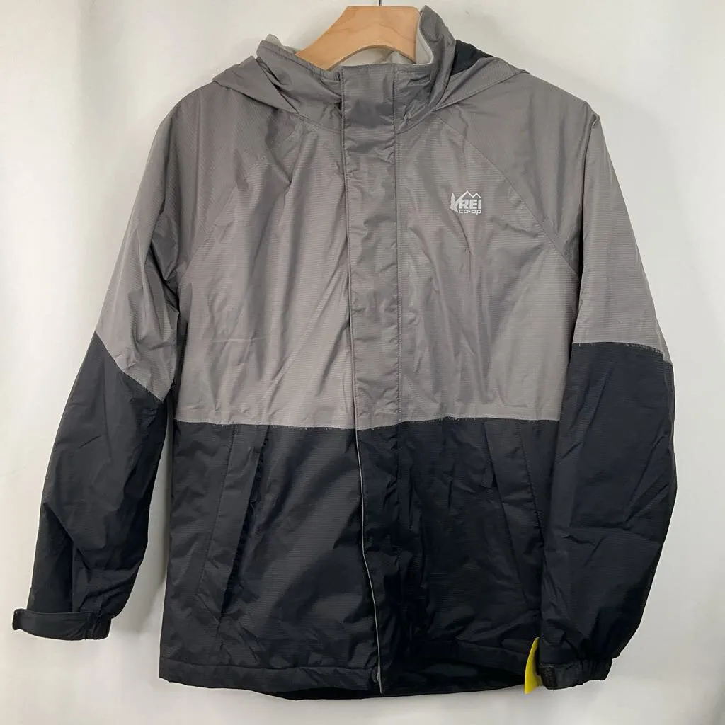 Wind Barrier Size 14-16: REI Grey/Black Fleece Insulated Rain Coat