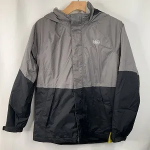 Wind Barrier Size 14-16: REI Grey/Black Fleece Insulated Rain Coat