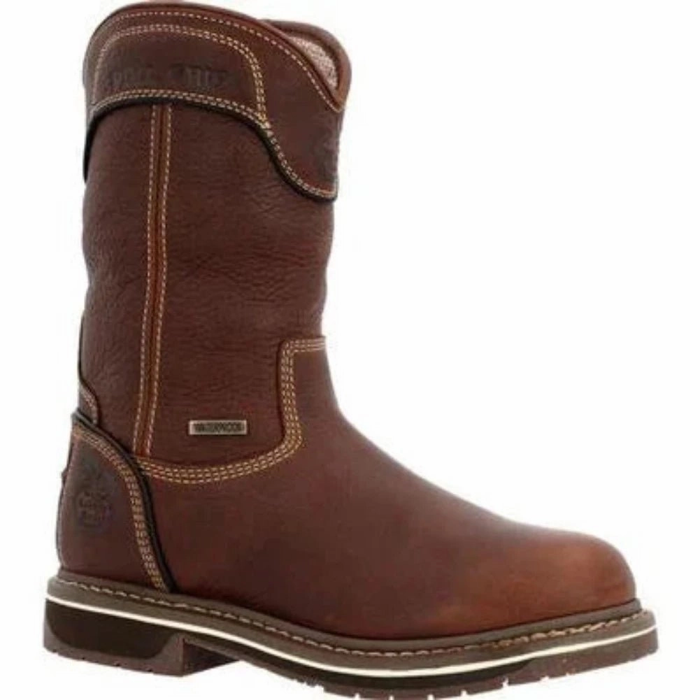 Energy Return Technology Grippy Outsole Snowy Path Georgia Boot Amp Lt Edge Women's Pull On Work Boots Gb00516 In Brown
