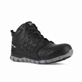 Reebok Sublite Cushion Work Athletic Mid-cut Women's Alloy Toe Rb142 In Black Reinforced Design
