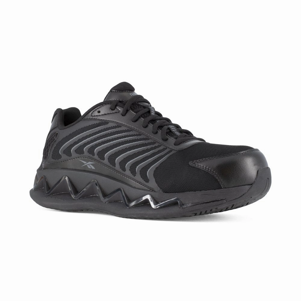 Weather Adaptable Reebok Women's Zig Elusion Heritage Low Cut Work Sneaker Composite Toe Rb302 In Black