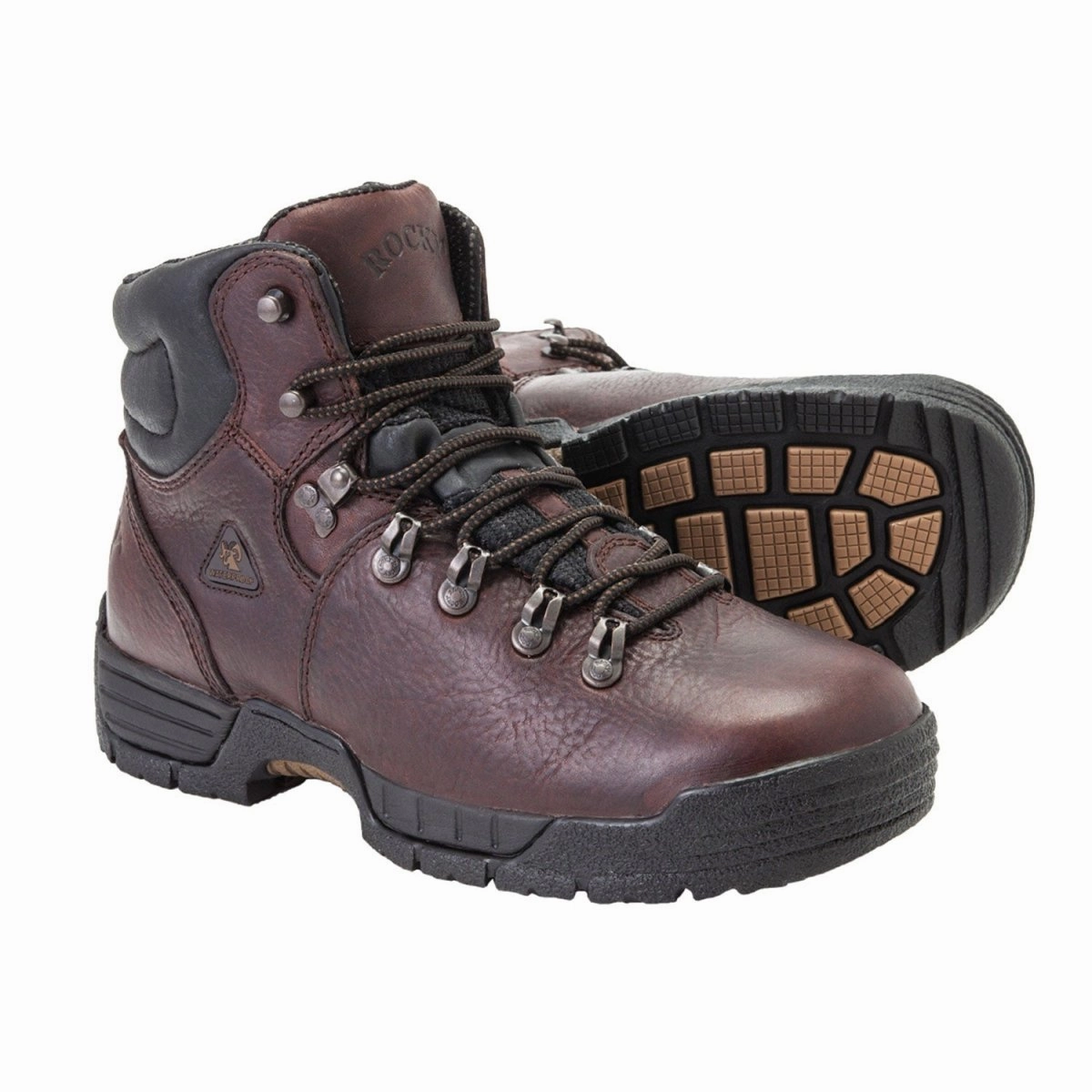 Rocky Mobilite Men's Steel Toe Waterproof Work Boots Fq0006114 In Brown Velvet Texture Storm Wear