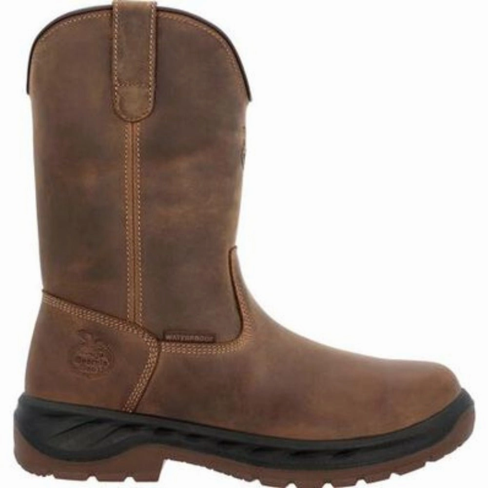 Georgia Boot Ot Men's Pull On Work Boots Gb00523 In Brown Comfortable Walk
