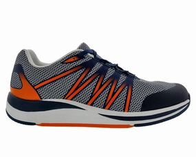 Stride Boost Drew Player Men Walk Athletic Shoe In Navy/orange Mesh Combo