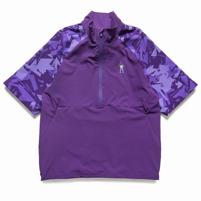 Music Mood Vital Core Eastside Golf 1/2 Zip Nylon Wind Shirt - Violet