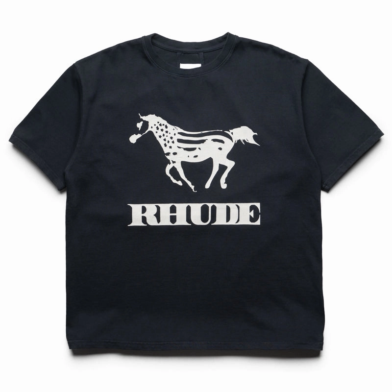 Rhude Dinero Tee - Vintage Black/White Chic Design Future Edge