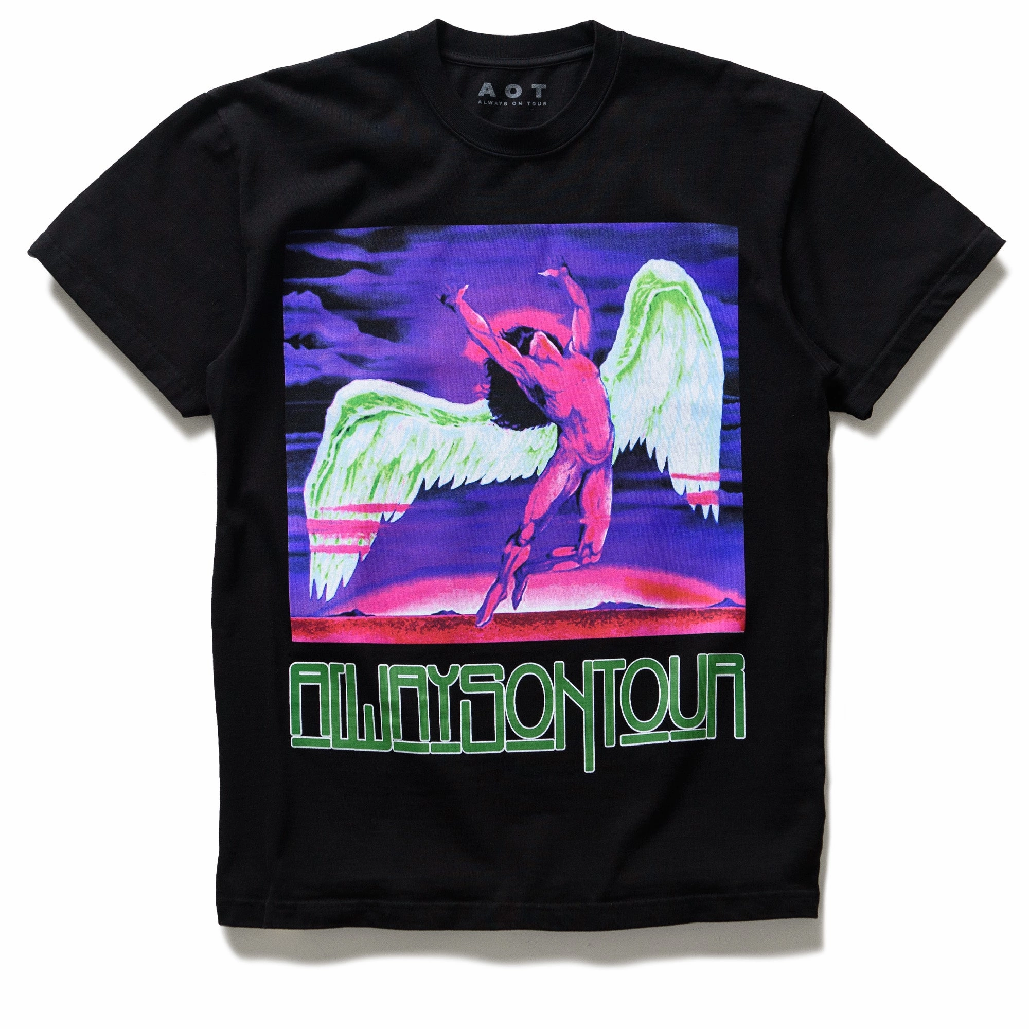 Always On Tour Fallen Angel Tee - Black Timeless Wear CompressionEnhanced Fit