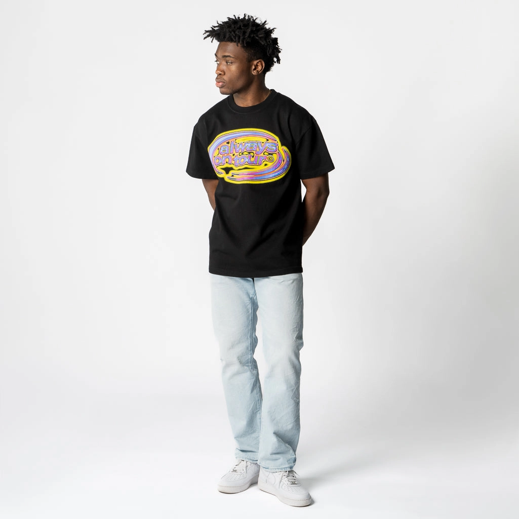 Always On Tour Melted Spinner Tee - Black Halo Glow