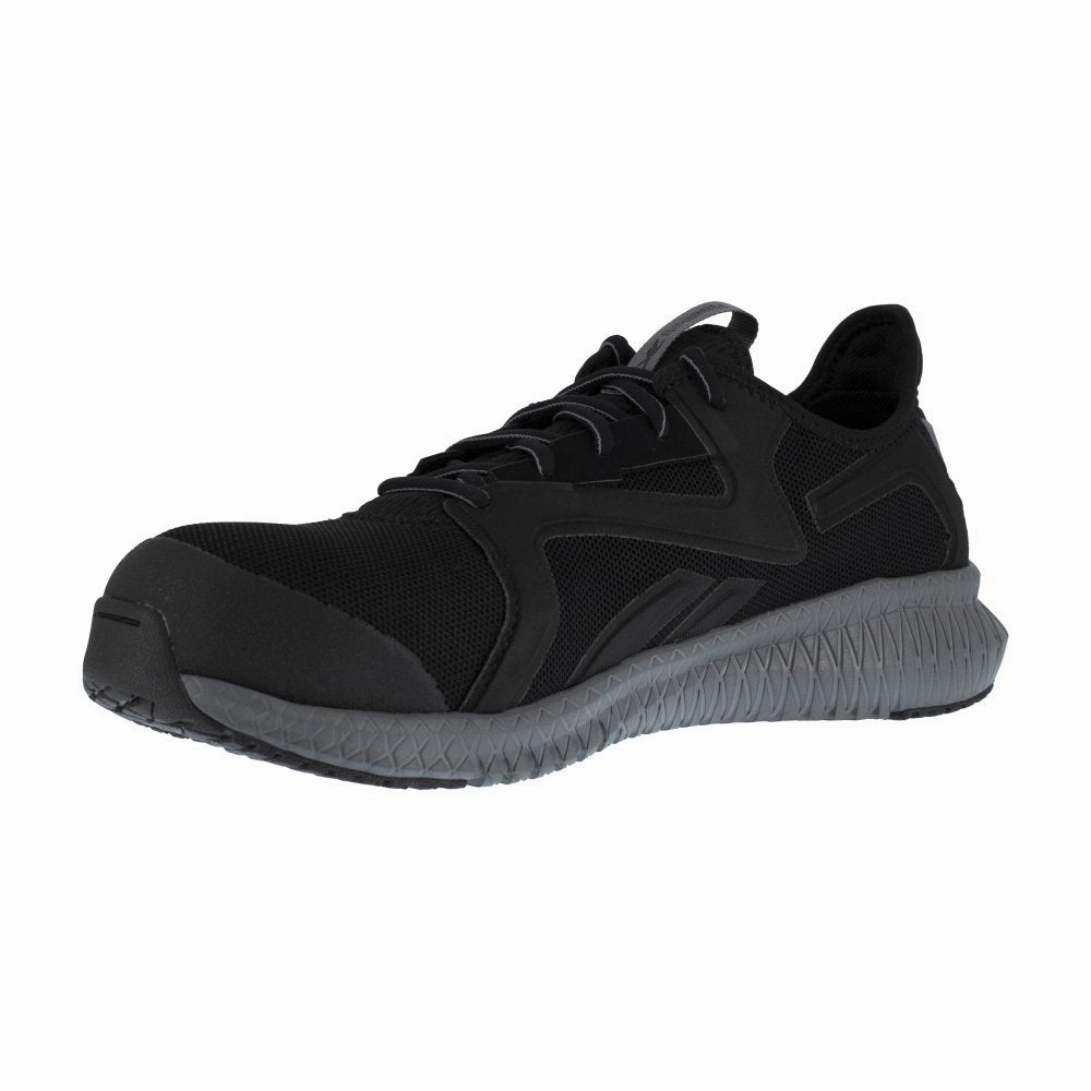 Impact Diffusion System Recycled Midsole Foam Reebok Flexagon 3.0 Athletic Work Shoe Men's Composite Toe Rb4064 In Black And Grey