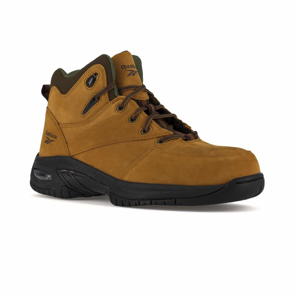 high arch trail shoes High Abrasion Zones Reebok Tyak Athletic Work Boot Men's Composite Toe Rb4388 In Golden Tan