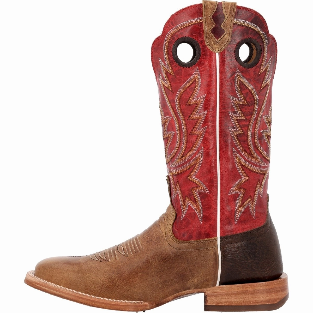Durango PRCA Collection Men's Bison Western Boots DDB0468 In Sand Tobacco And Cayenne High Traction Outdoor Trek Running Comfort