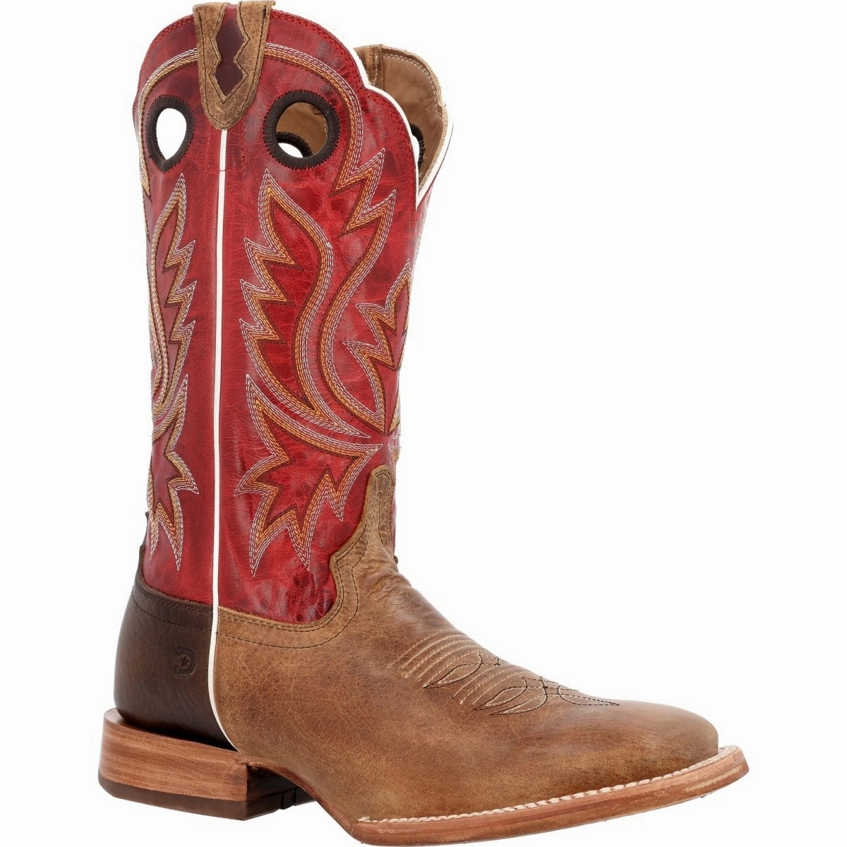 Durango PRCA Collection Men's Bison Western Boots DDB0468 In Sand Tobacco And Cayenne Shock Absorbing Mountain Climber All terrain