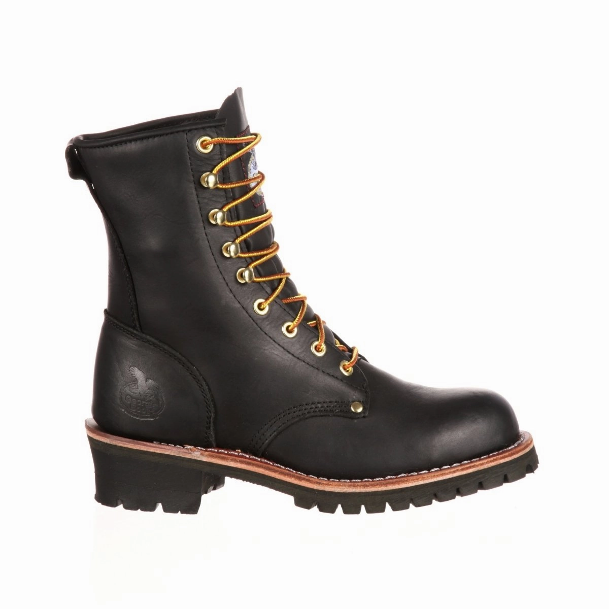 Georgia Boot Loggers Men's Waterproof Soft Toe Boots G8120 In Black Flexible Ankle Support