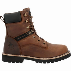 Georgia Boot Core 37 Men's Waterproof Work Boots GB00637 In Brown Quick Dry Technology
