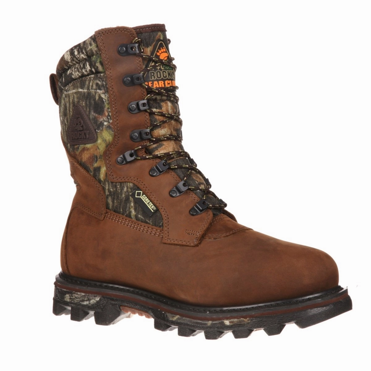 Rocky Bearclaw 3d Men's Waterproof 1400G Insulated Camo Boots Fq0009455 In Brown Mossy Oak Smart Design Abrasion   Resistant
