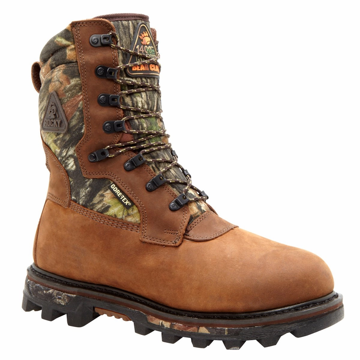 Rocky Bearclaw 3d Men's Waterproof 1400G Insulated Camo Boots Fq0009455 In Brown Mossy Oak Travel Essential Premium Performance
