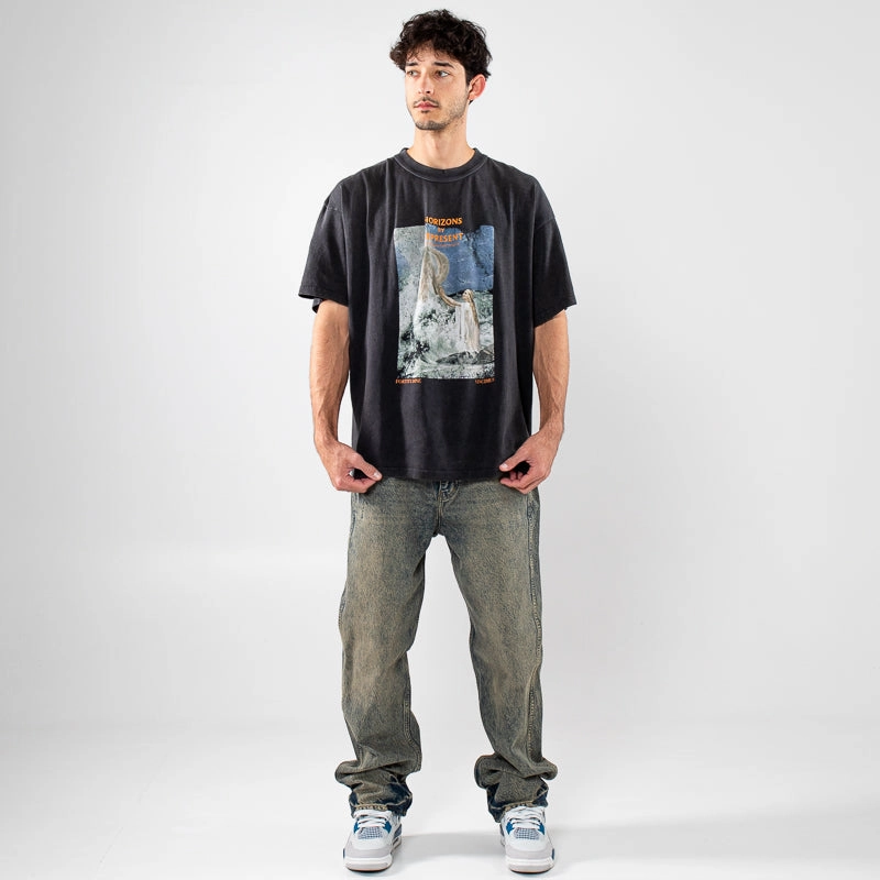 Represent Higher Trust Tee - Aged Black Lightweight Design OekoTexCertified