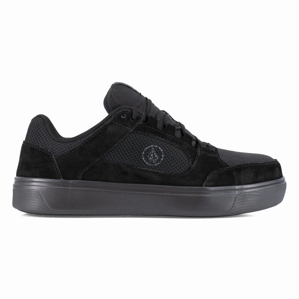 Anti Fatigue Footwear Comfortable Volcom Women's Skate Inspired Composite Toe Work Shoe Evolve Vm30232f In Triple Black