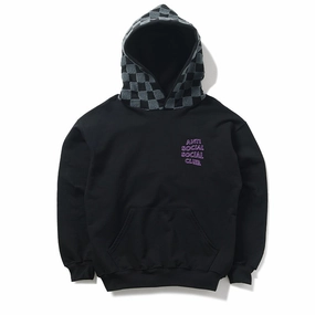 Anti Social Social Club Chenille Checkered Hoodie - Black Stage Soul