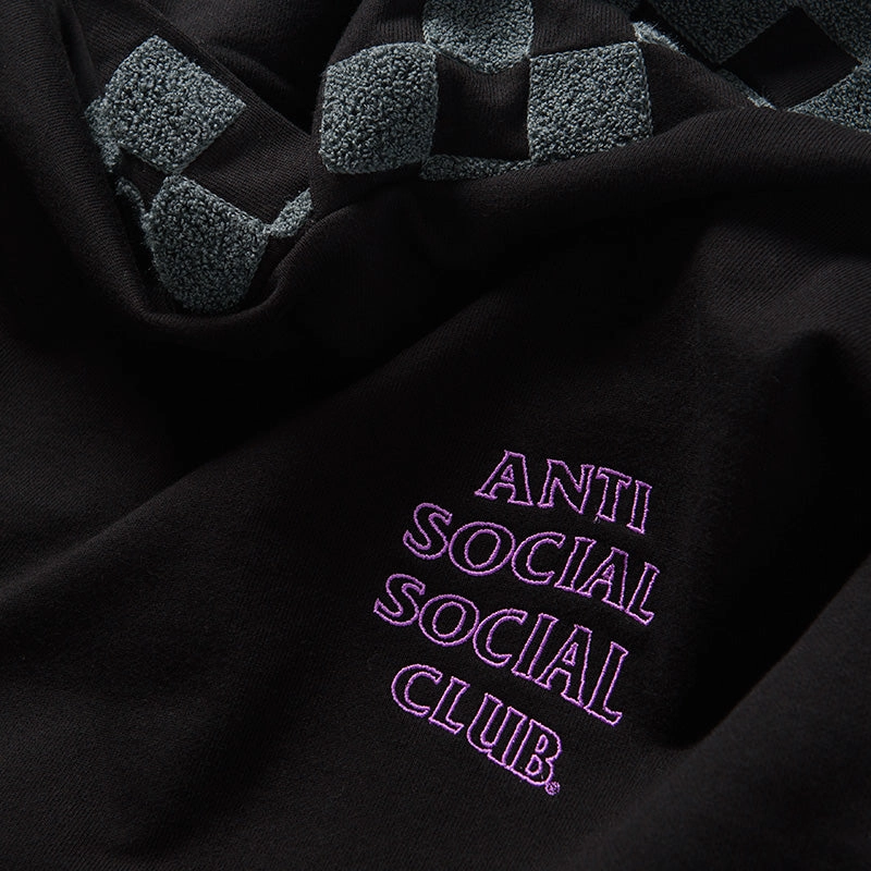 Anti Social Social Club Chenille Checkered Hoodie - Black Cozy Layers