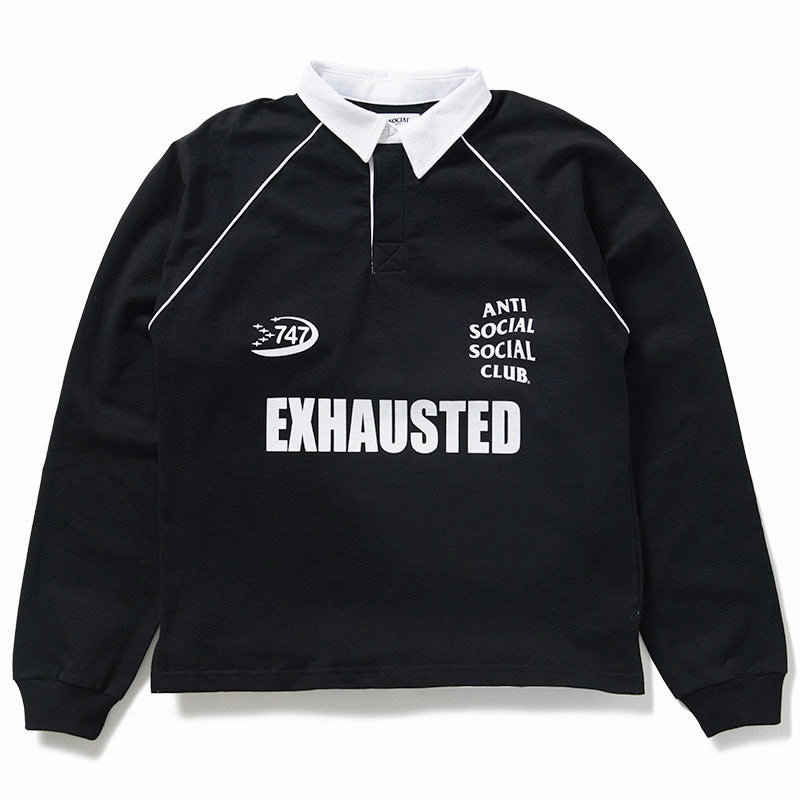 Polish Core WrinkleFreeTexture Anti Social Social Club Rugby Polo - Black