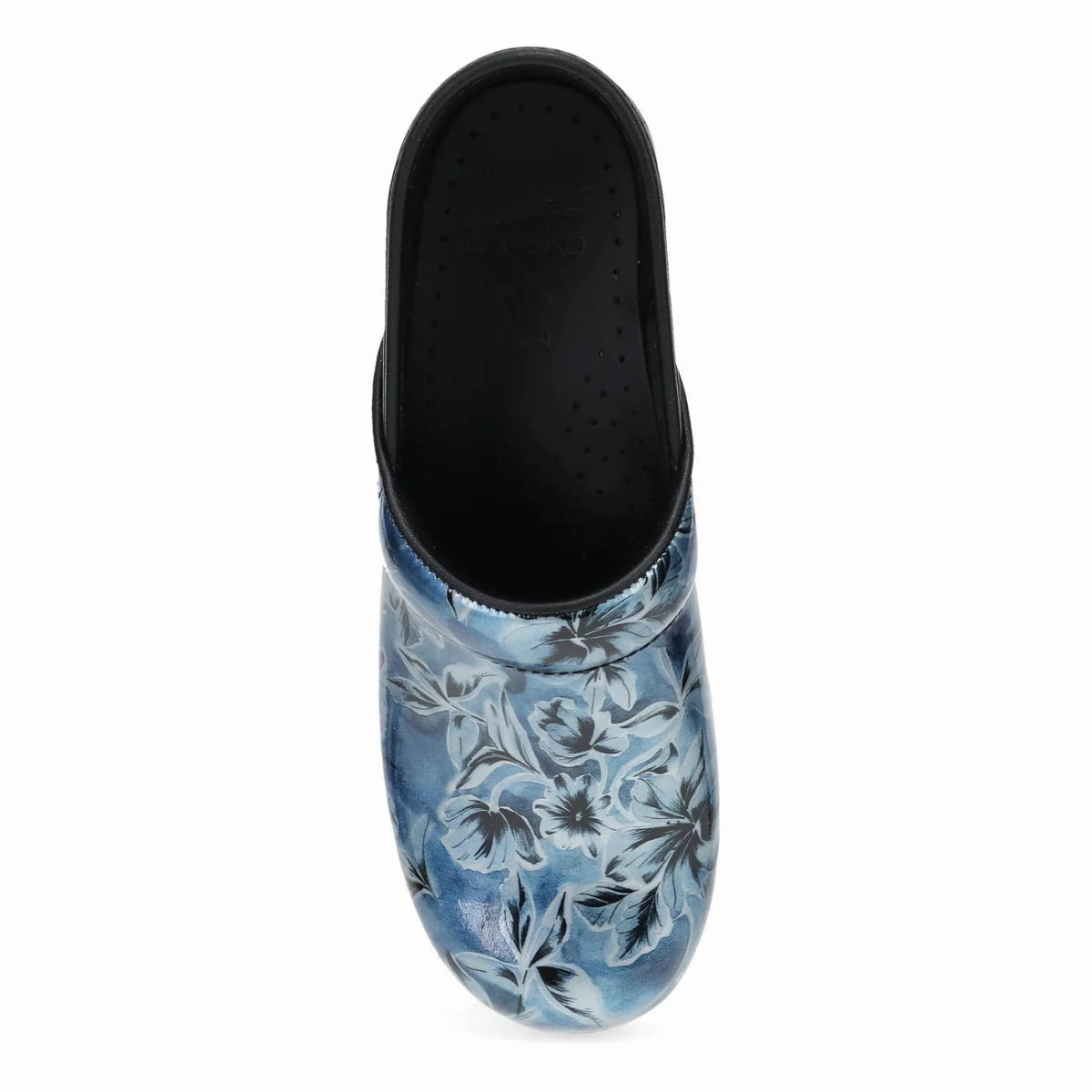 Eco Friendly Slip Resistant Tread Dansko Professional Women's Classic Clog In Blue Vine Patent