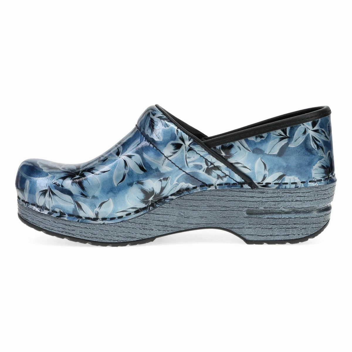 Anti Fatigue Technology Odor Resistant Dansko Professional Women's Classic Clog In Blue Vine Patent