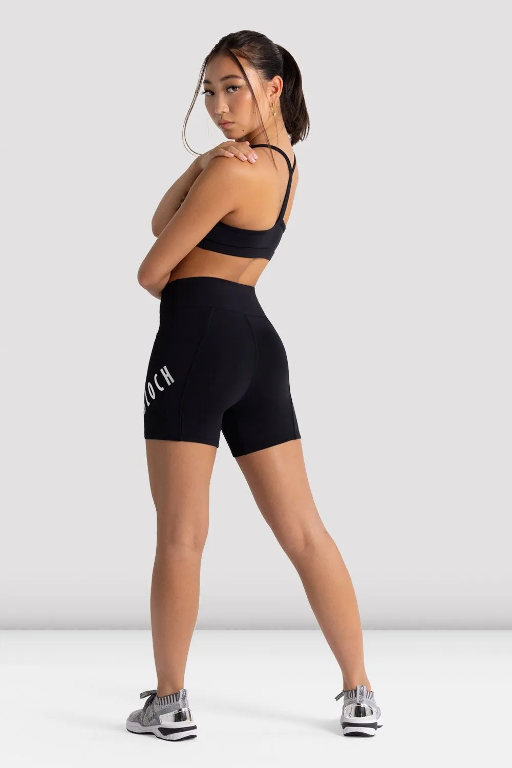 Girls Signature 3 Inch Logo Short Fitness enthusiast apparel silver