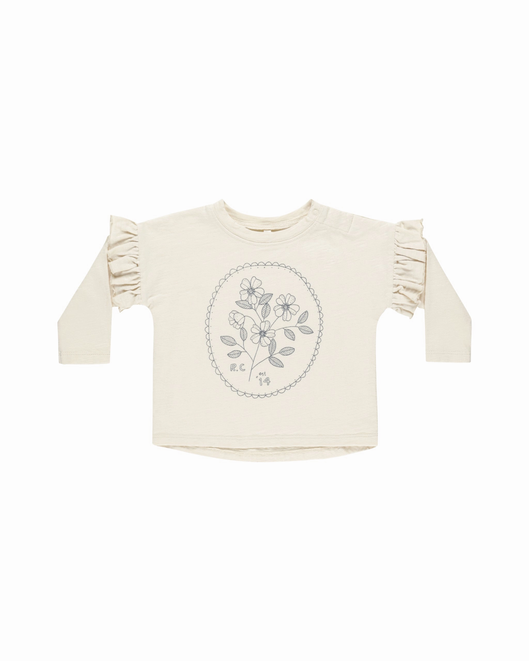 Ruffle Long Sleeve Tee | Wildflower Shoot Mood Daily Wear
