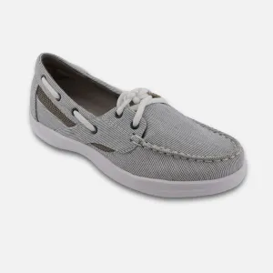 All Day Ground Power Apex A2210w Petals Sydney Canvas Women's Boat Shoes In Grey