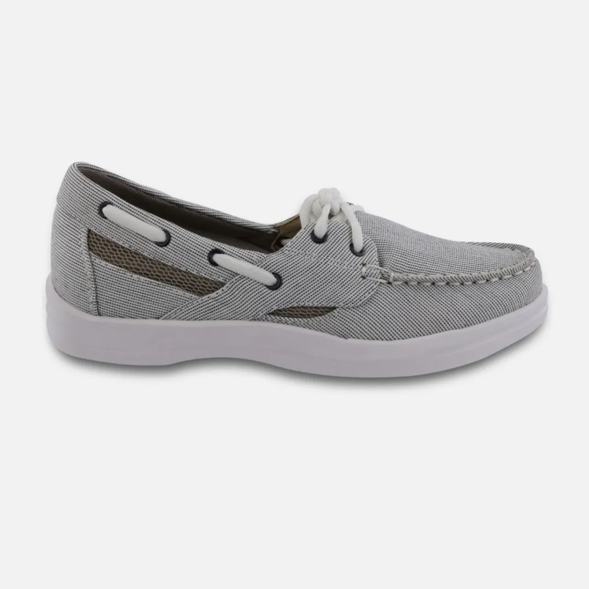 Apex A2210w Petals Sydney Canvas Women's Boat Shoes In Grey Move Free Timeless Investment