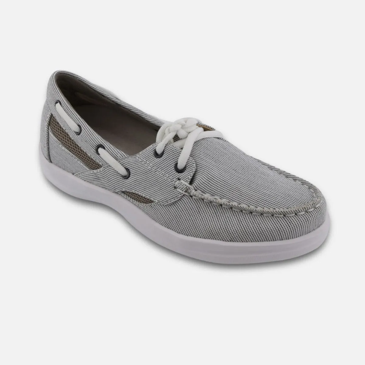 All Day Ground Power Apex A2210w Petals Sydney Canvas Women's Boat Shoes In Grey