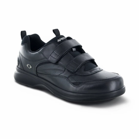 Apex G8010m Ambulator Athletic Double Strap Men's Active Shoe In Black Breathable Upper Easy Slip On