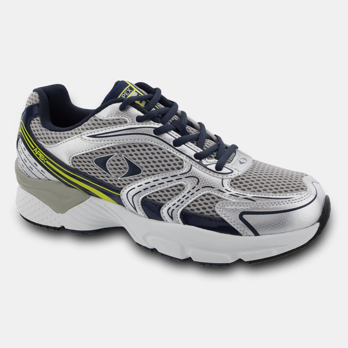 Apex X523m Boss Runner Men's Active Shoe X Last In Silver/blue Smart cushioning Smooth Outsole