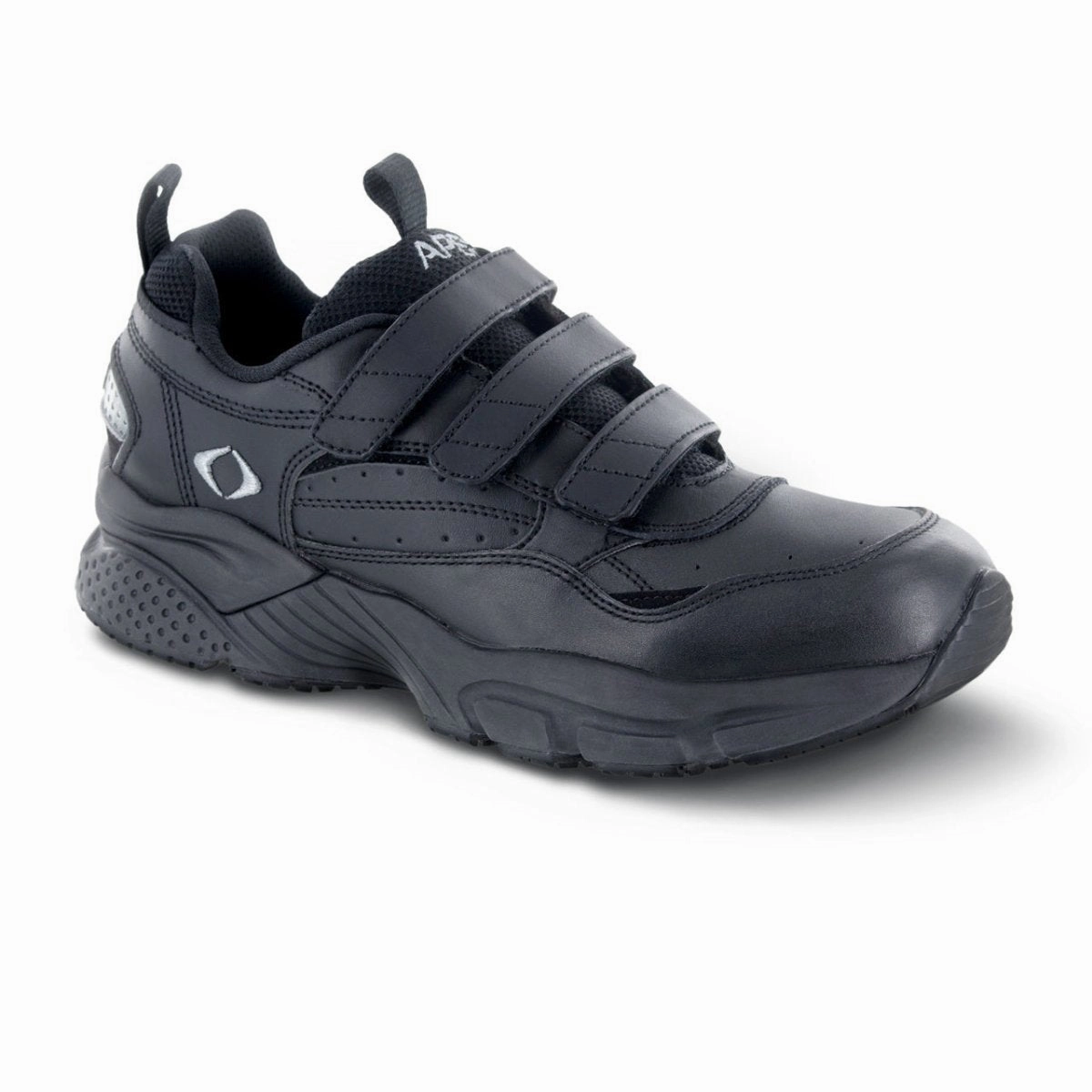 Apex X903m Lenex Triple Vel Walk Men's Strap Shoe In Black Bouncy Cushioning