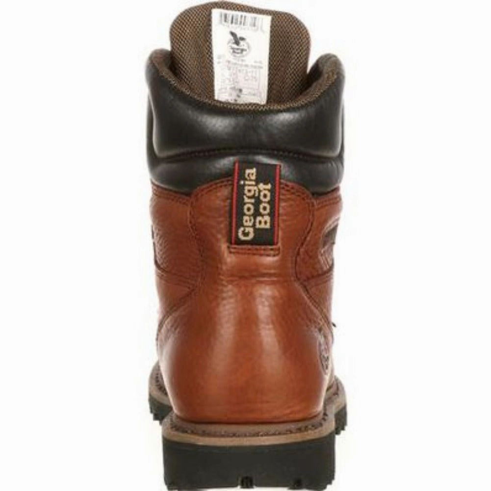 Georgia Boot Hammer Men's Steel Toe Work Boots G8315 In Brown Adjustable lacing Seamless Feel
