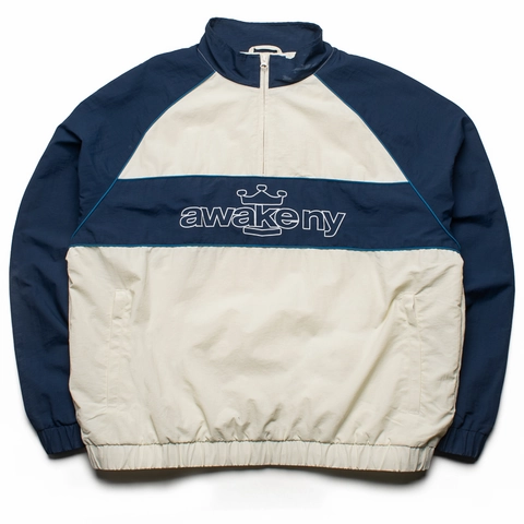Light Pants Awake NY Crown Logo Nylon Quarter Zip - Off White