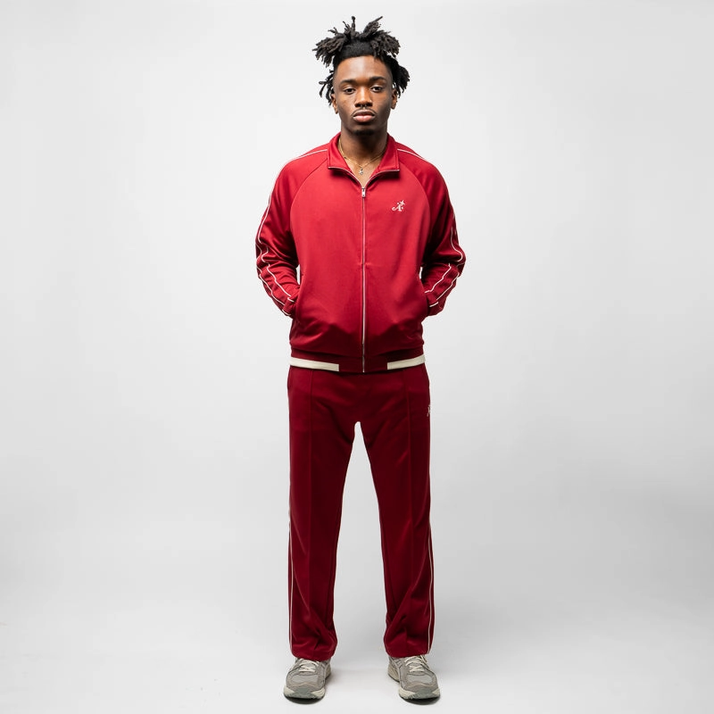 Awake NY Star 'A' Embroidered Track Jacket - Merlot DoubleLayeredEdging