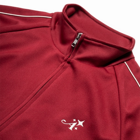 SmoothFinish Awake NY Star 'A' Embroidered Track Jacket - Merlot