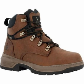 High Heel Flexible Frame Rough Trail Hiker Rocky Worksmart Men's Waterproof Composite Toe Work Boots Rkk0458 In Brown