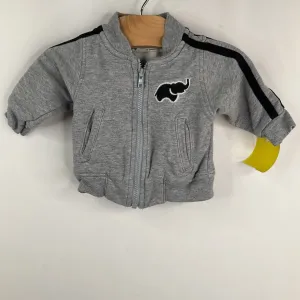 Size NB-3m: Monica   Andy Grey Black Zip Up Sweatshirt Pre - teen Active