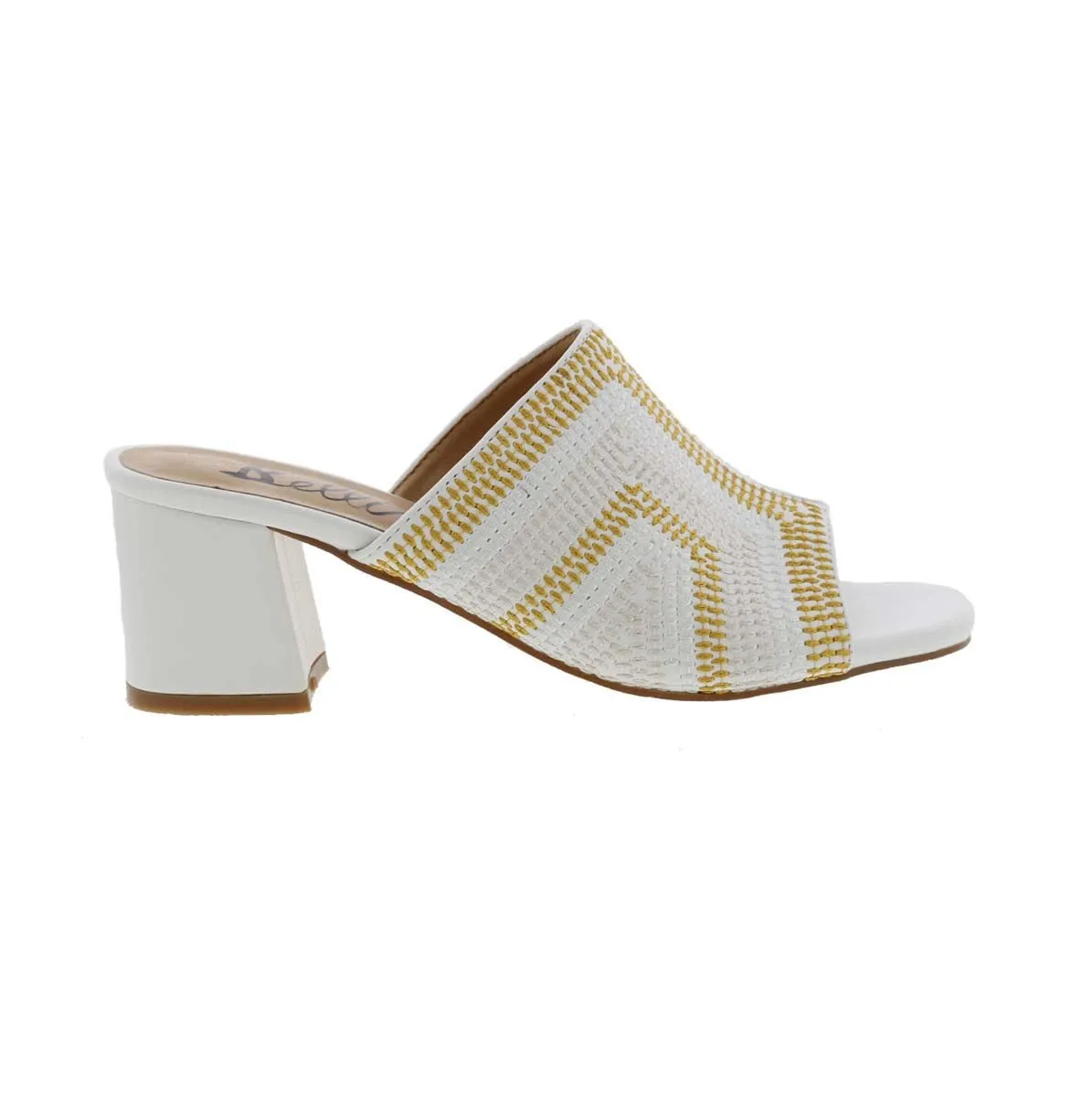 Bellini Faint Women Sandal In White Multi Woven Office-Ready Shoes