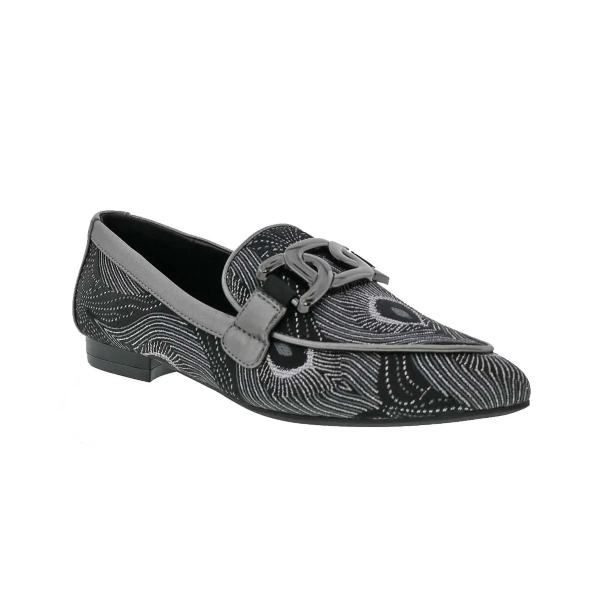 Bellini Felix Women Flats Slip-on Shoes In Black Silver Combo Easy To Clean