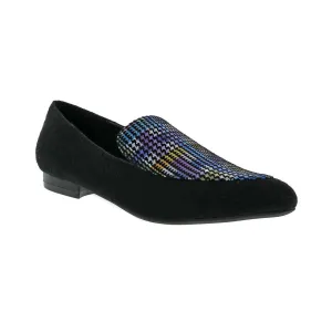 Urban Nights Bellini Ferris Women Flat Slip-on Shoe's In Black Mutli Wool