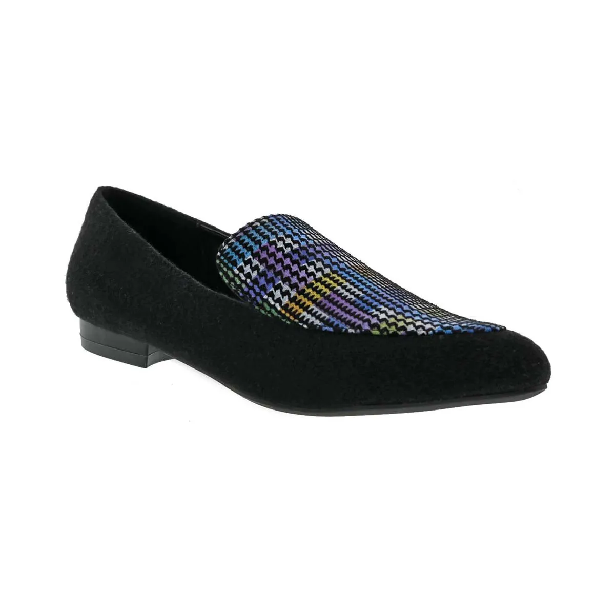 Urban Nights Bellini Ferris Women Flat Slip-on Shoe's In Black Mutli Wool